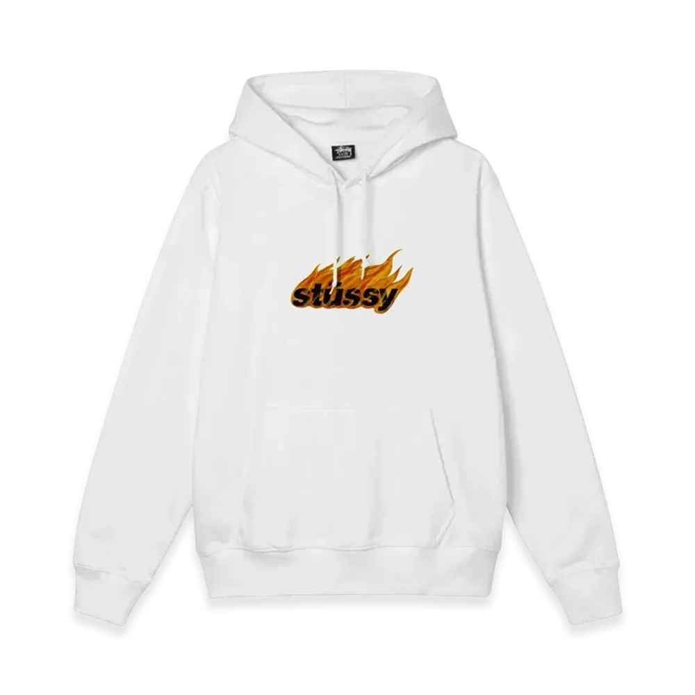 Stussy Flames Hood "White"