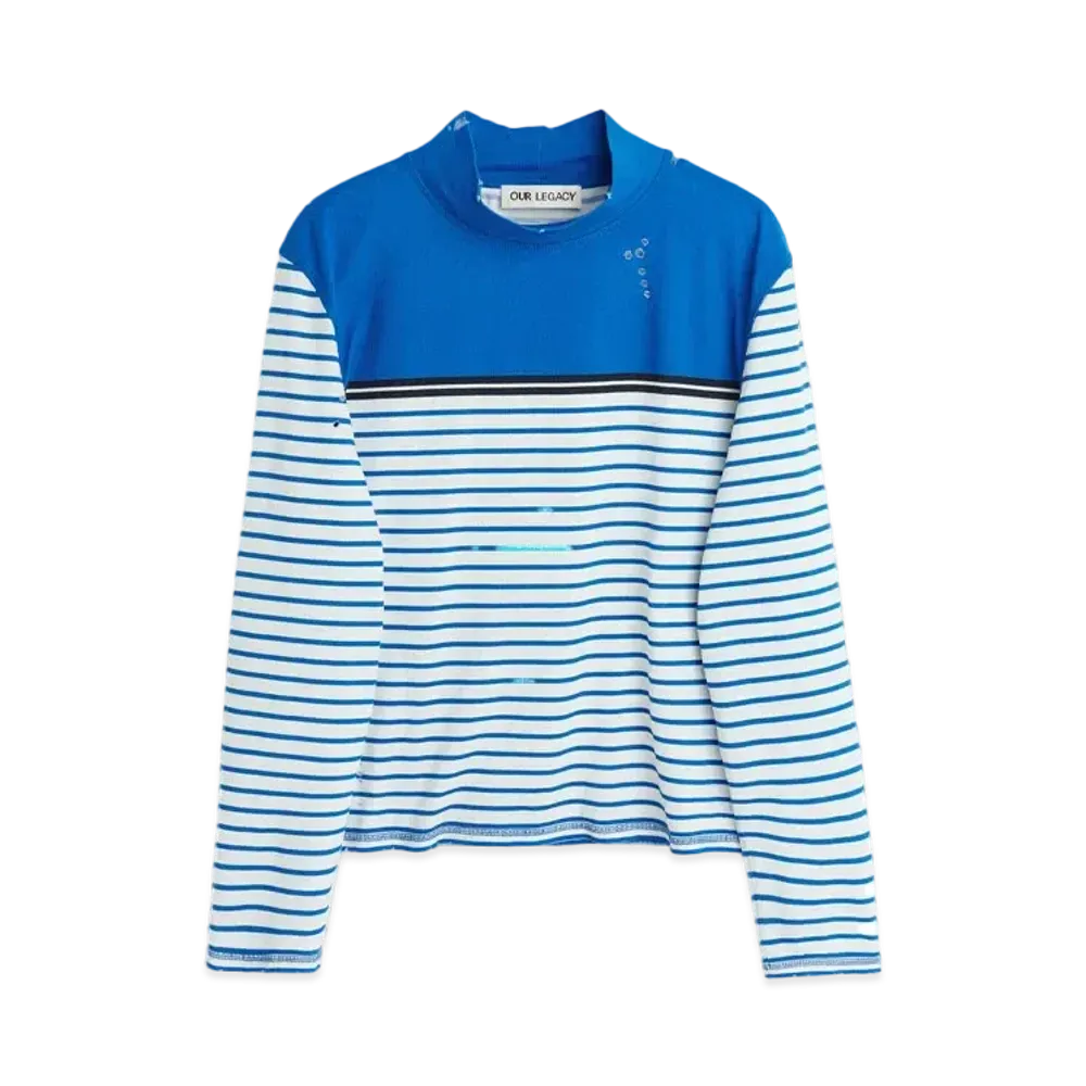 OUR LEGACY Artist Polo Trashed Carnot Stripe "Blue"