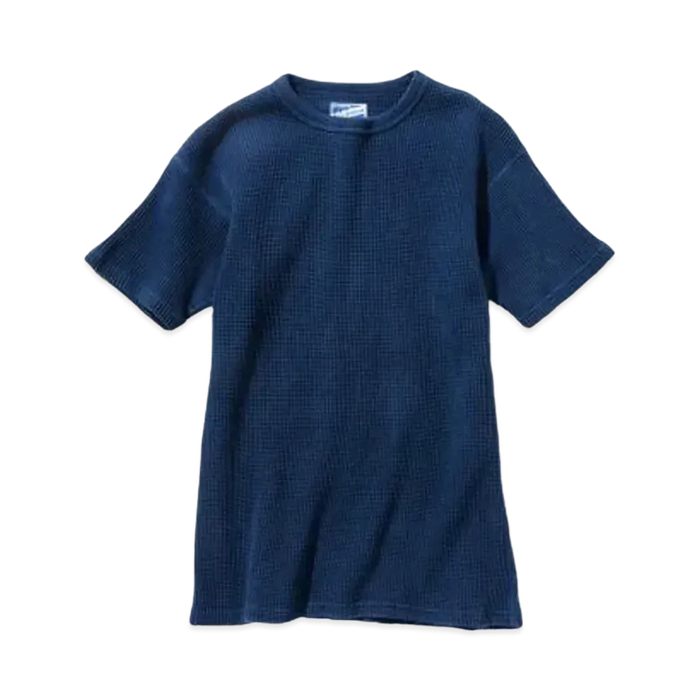 THE REAL McCOY'S TUBE KNIT THERMAL S/S (HAND DYED INDIGO) "Indigo"