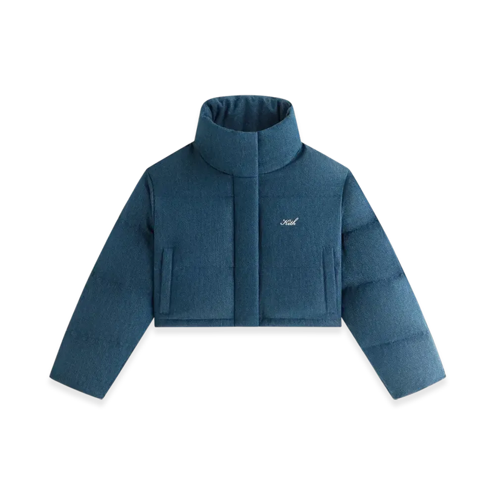 Kith Women's Shae Tinted Denim Cropped Puffer "Luka Wash"