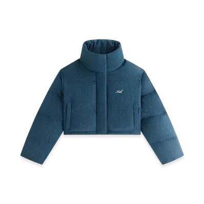 Kith Women's Shae Tinted Denim Cropped Puffer "Luka Wash"