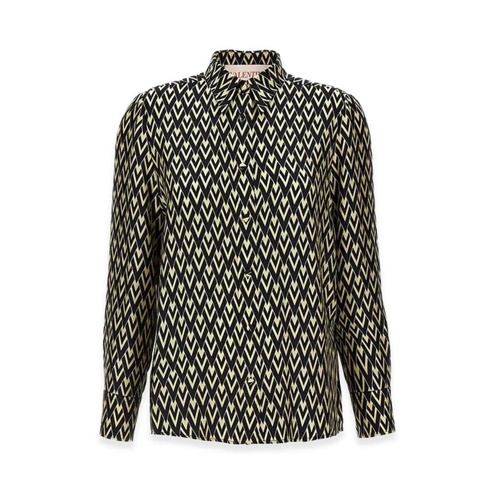 Valentino Garavani Women's 'toute La V' Shirt "White/Black"