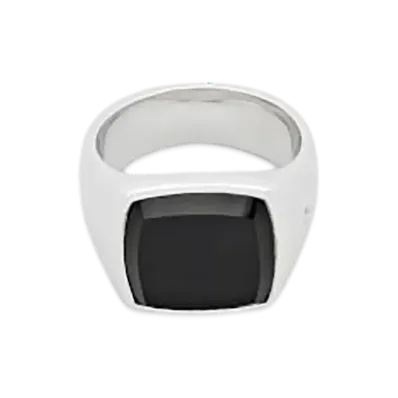 TOM WOOD Cushion Polished Black Onyx M "Silver"