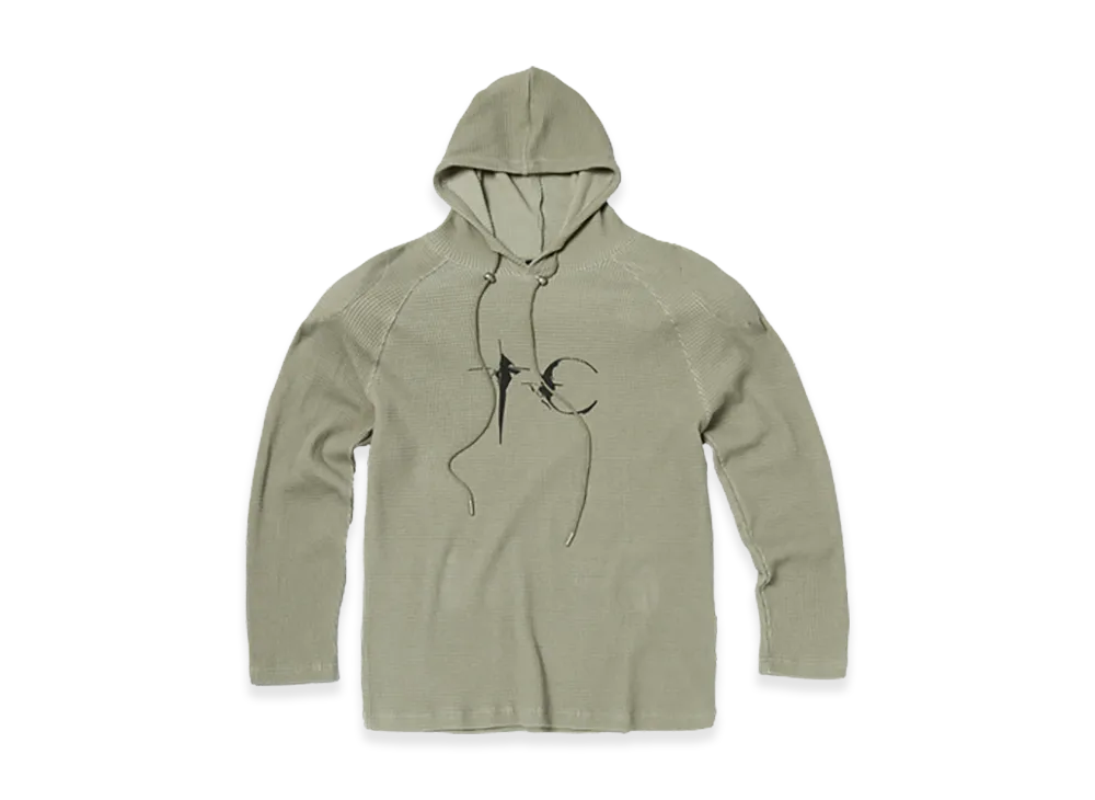 THUG CLUB Bulk Shoulder Waffle Hoodie "Khaki"