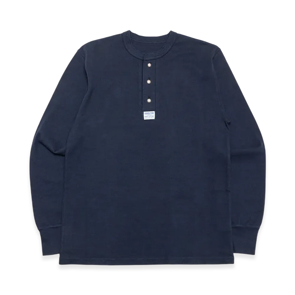 SubCulture Henleyneck Long Sleeve T-Shirt Concho SV925 "Navy"