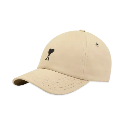 AMI PARIS Ami De Coeur Cotton Embroidered Cap "WhiteCoffee"