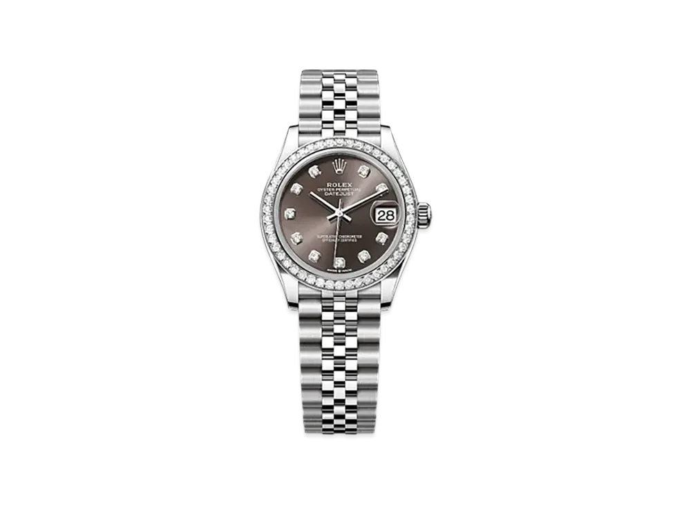 ROLEX Datejust 31 Oystersteel & White Gold Diamonds "Brown"