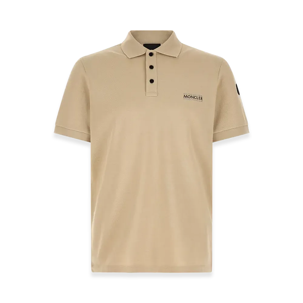 MONCLER Pique Polo Shirt "Beige"