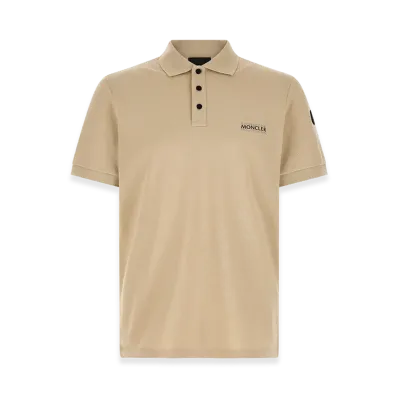 MONCLER Pique Polo Shirt "Beige"