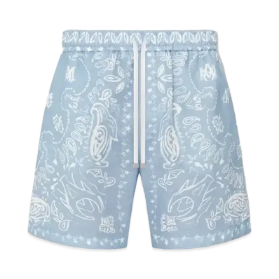 AMIRI Bandana Watercolor Short "Cerulean"