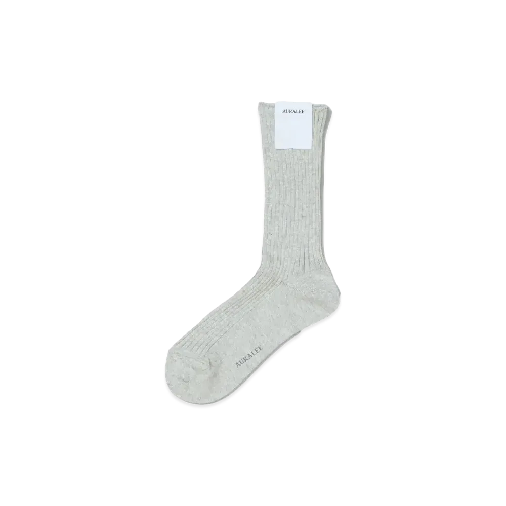 AURALEE Giza High Gauge Socks "Top Gray"