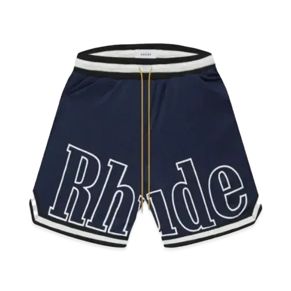 RHUDE Court Logo Shorts "Navy"