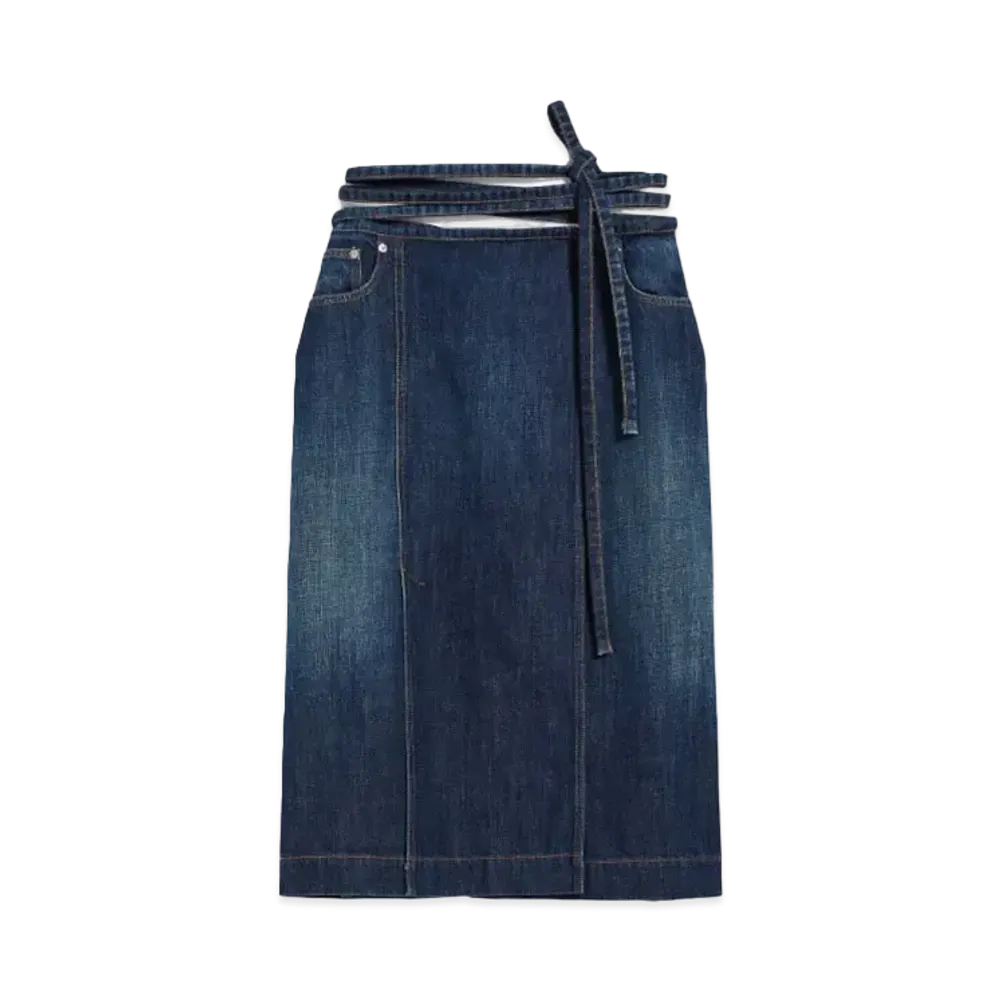 Max Mara Formica Denim Wrap Skirt "Midnight Blue"