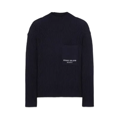 Stone Island 543Xa Marina Funnel Neck Knit "Blue"