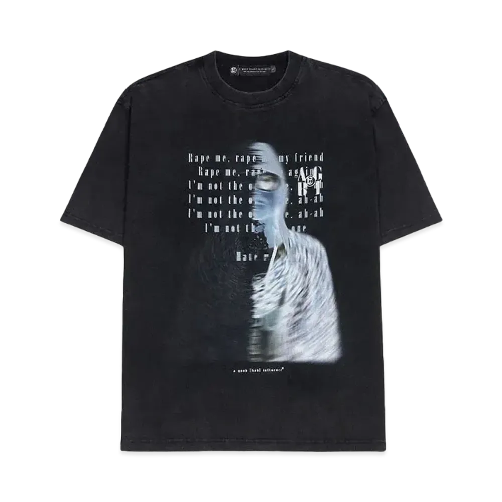 A GOOD BAD INFLUENCE RAPE ME WASHED T-SHIRT "BLACK"