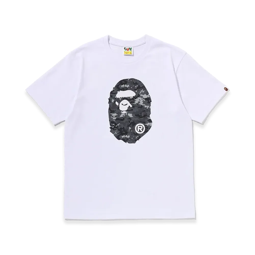 A BATHING APE Multi Pixel Camo Ape Head Tee "White"