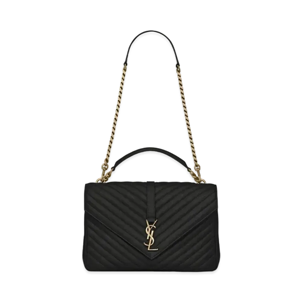 SAINT LAURENT College Large In Quilted Leather "Black"