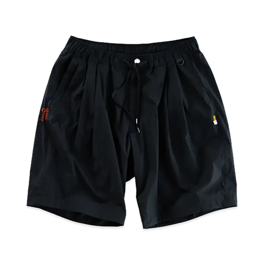 SEE SEE see see's choice Easy Double Pleated Shorts "Black/Orange"
