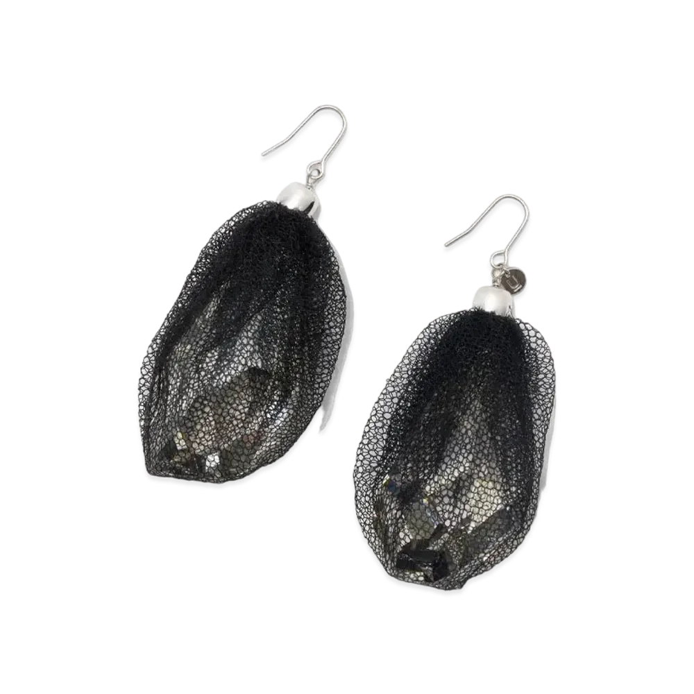 UNDERCOVER Silk Tulle Swarovski Pierce "Black"