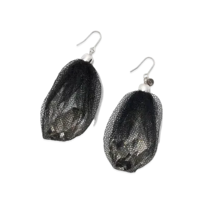 UNDERCOVER Silk Tulle Swarovski Pierce "Black"