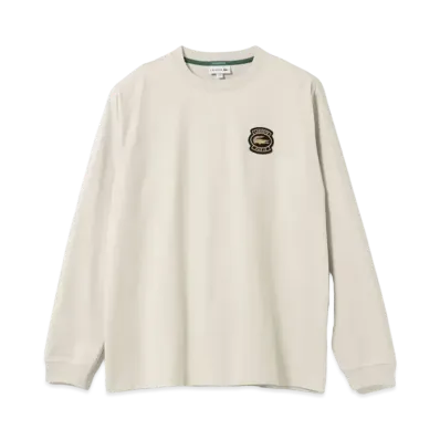 BEAMS LACOSTE for BEAM Custom Gold Badge Long Sleeve T-Shirt "Natural"