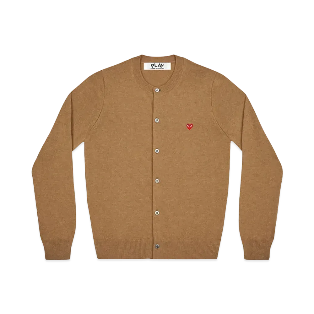 PLAY COMME des GARCONS Ladie's Cardigan With Small Red Heart "Brown"