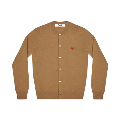 PLAY COMME des GARCONS Ladie's Cardigan With Small Red Heart "Brown"