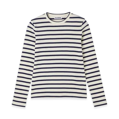 Jil Sander Crew Neck Long Sleeve Shirt "Mariniere"