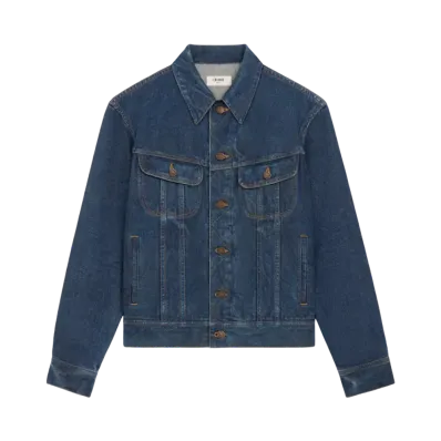 CELINE Men's Trucker Jacket in Royal Indigo Wash Denim "Classic Blue"