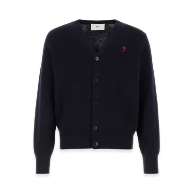 AMI PARIS Wool Cardigan "Blue"