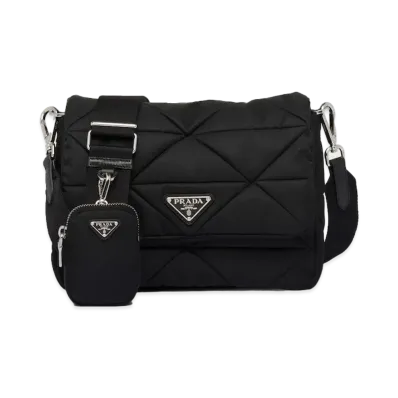 PRADA Padded Re Nylon Shoulder Bag "Black"