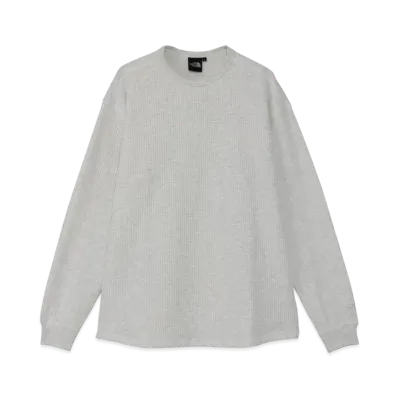 The North Face Long Sleeve Warm Waffle Crew "White Mix Gray"