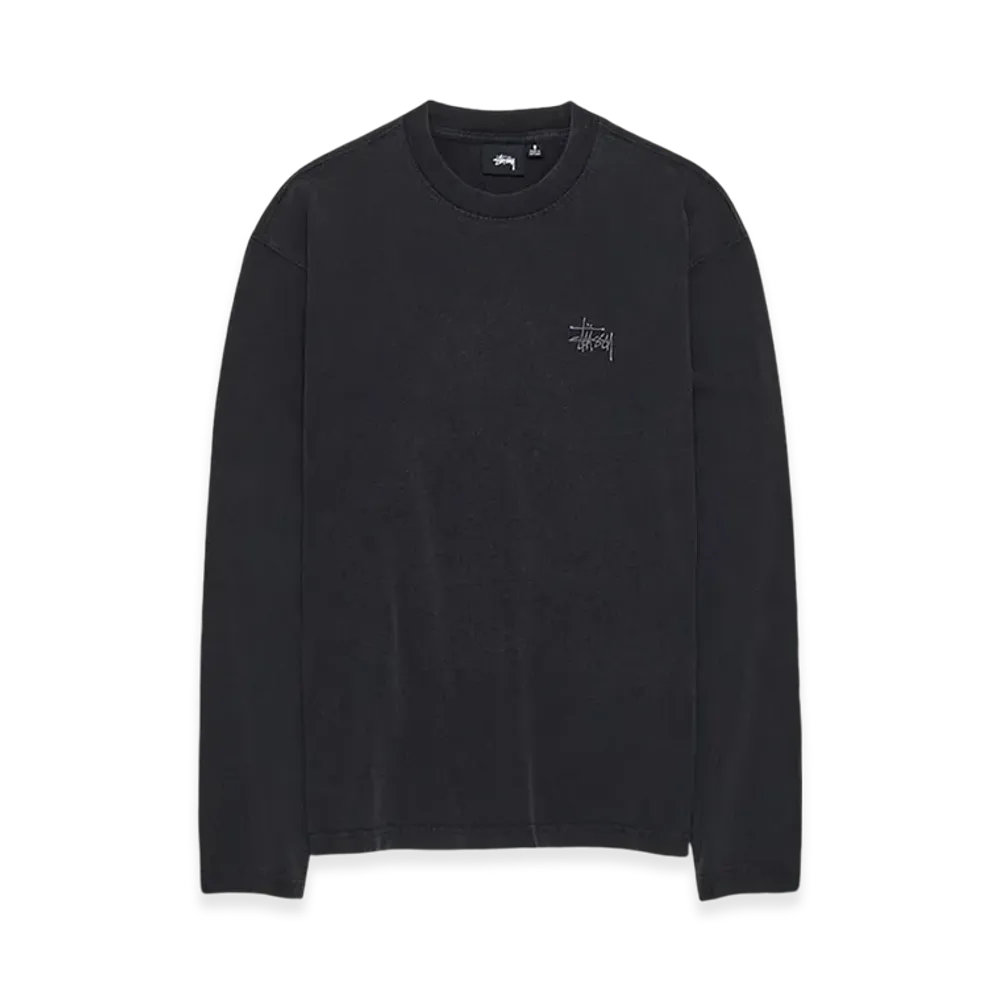 Stussy Heavy Washed LS Crew "Faded Black"
