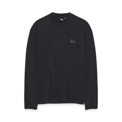 Stussy Heavy Washed LS Crew "Faded Black"