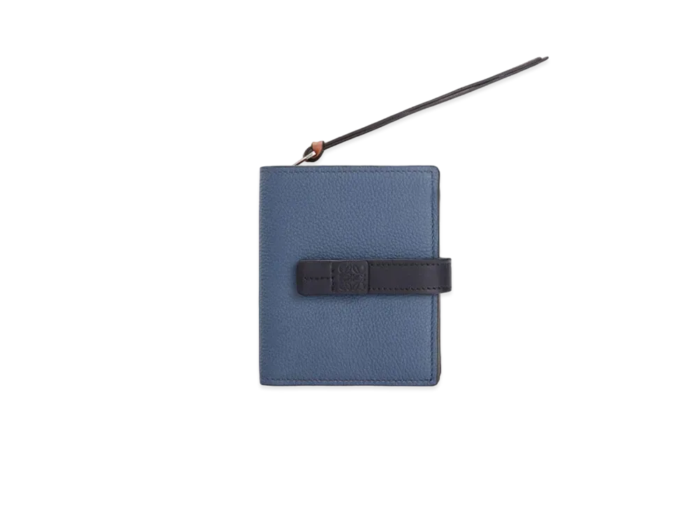 LOEWE Compact Zip Wallet In Soft Grained Calfskin "Indigo Dye / Black"