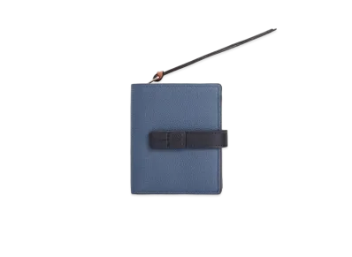LOEWE Compact Zip Wallet In Soft Grained Calfskin "Indigo Dye / Black"