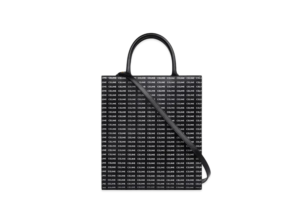 CELINE Small Vertical Cabas in Canvas with Celine All Over print "Black/White"