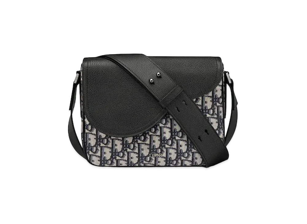 Dior Saddle Mini Messenger Bag Dior Oblique Jacquard & Grain Calfskin "Beige"