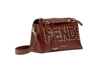 FENDI By The Way Medium Leather Boston Bag "Brown"