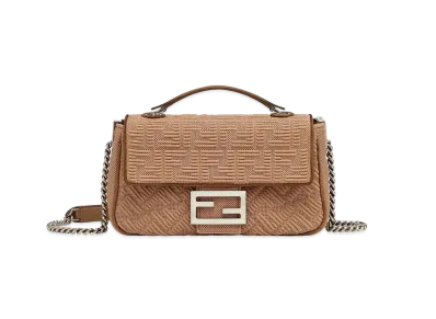 FENDI Midi Baguette Chain Ff Fabric Bag "Beige"