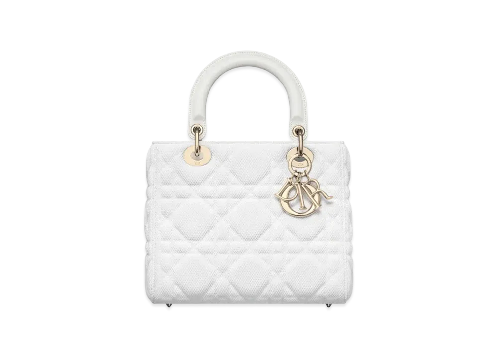 Dior Lady Dior Medium Bag Macrocarnage Technical Fabric "White"