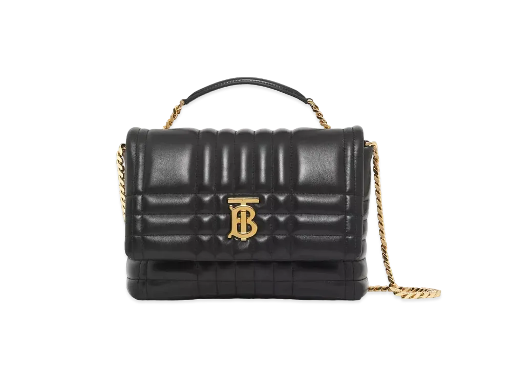 BURBERRY Small Quilting Lamb Skin Lola Satchel "Black"