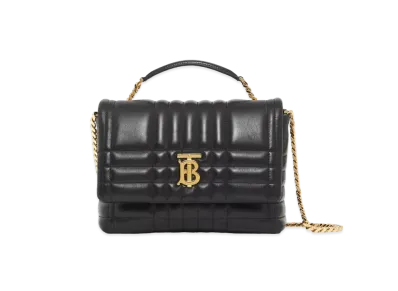 BURBERRY Small Quilting Lamb Skin Lola Satchel "Black"