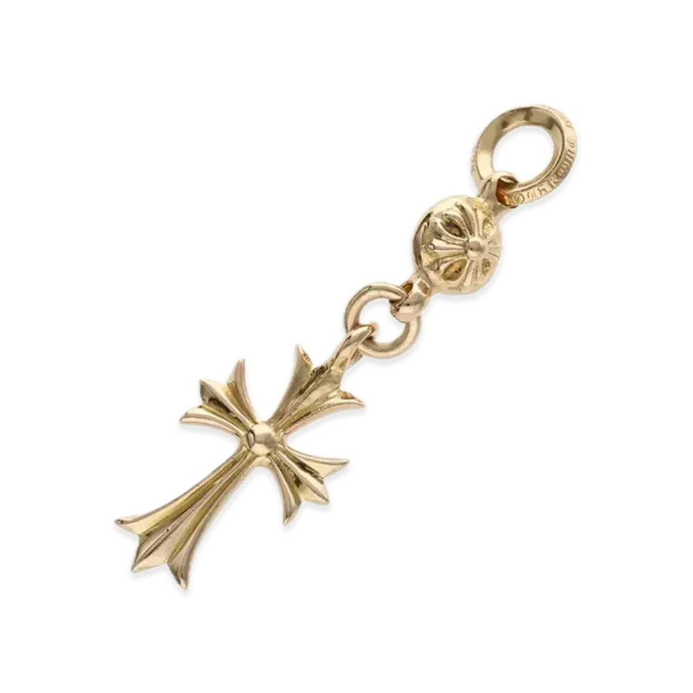 Chrome Hearts 22K 1 Ball Tiny CH Cross Charm "Yellow Gold"
