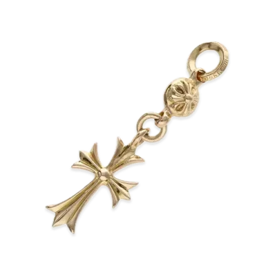 Chrome Hearts 22K 1 Ball Tiny CH Cross Charm "Yellow Gold"