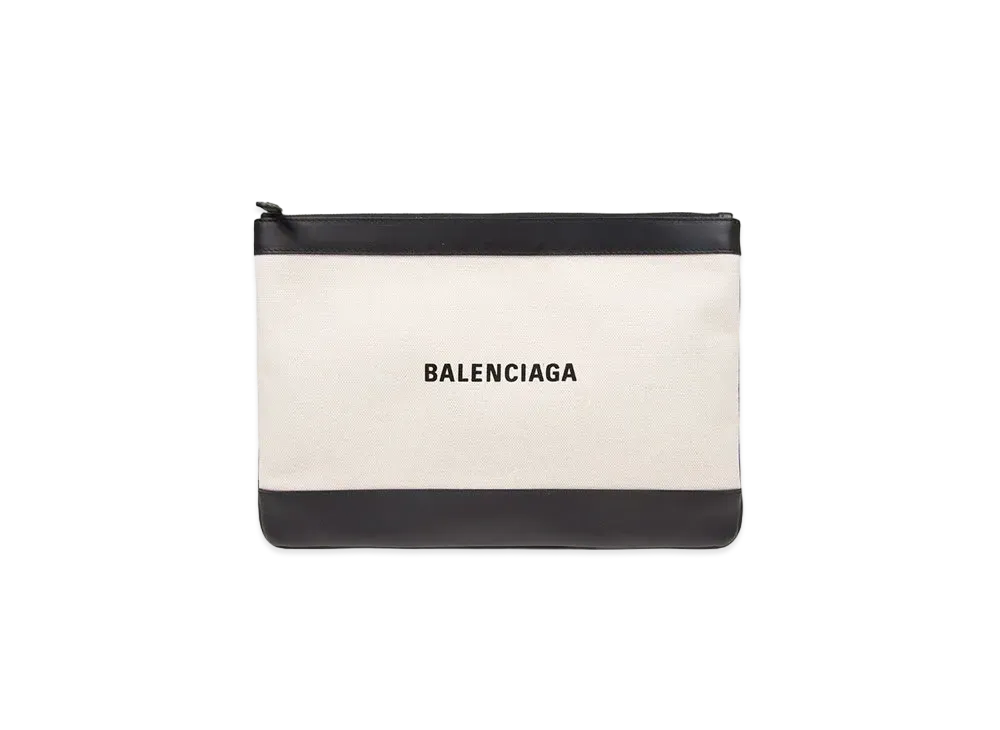 BALENCIAGA Canvas Clutch Bag "White"