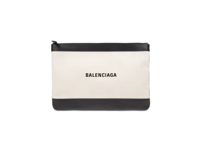 BALENCIAGA Canvas Clutch Bag "White"