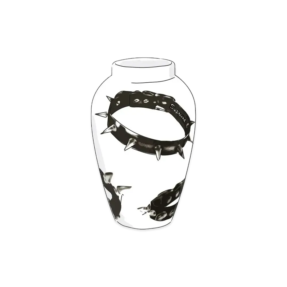 Supreme Studded Collars Vase "White"