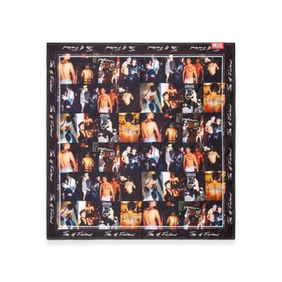 Diesel Pr-S-Carf-Tom25 Cotton-Silk Bandana With Multiple Prints "Multicolor"