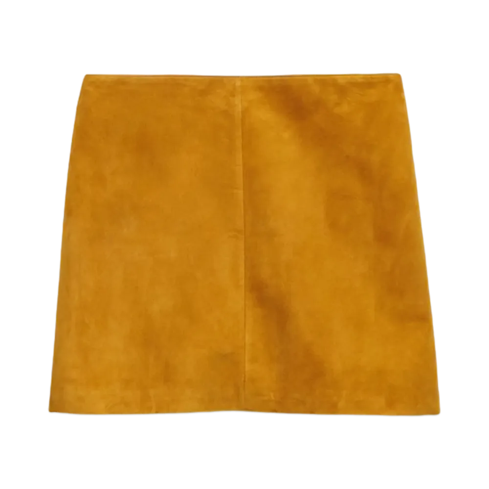 PRADA Women's Suede Miniskirt "Mustard Yellow"